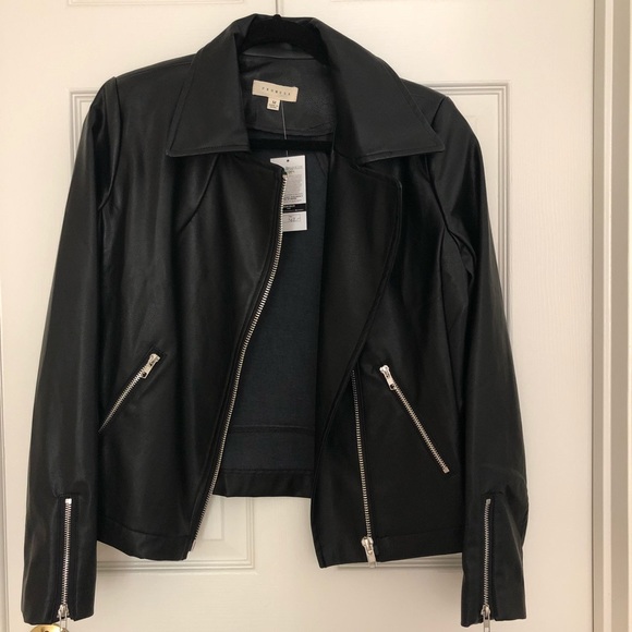 NWT Faux Leather Moro Jacket Black Medium Promesa - Picture 2 of 5